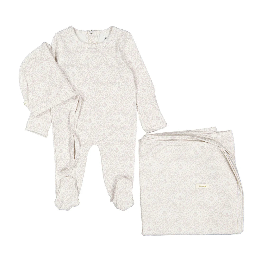 Ladida Damask Print Layette Set - Rose