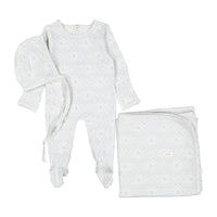 Ladida Damask Print Layette Set - Sky