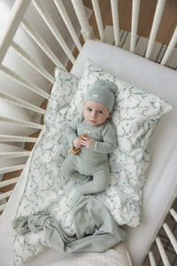 Lilette Pointelle Bebe Footie & Hat - Seafoam