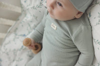 Lilette Pointelle Bebe Footie & Hat - Seafoam