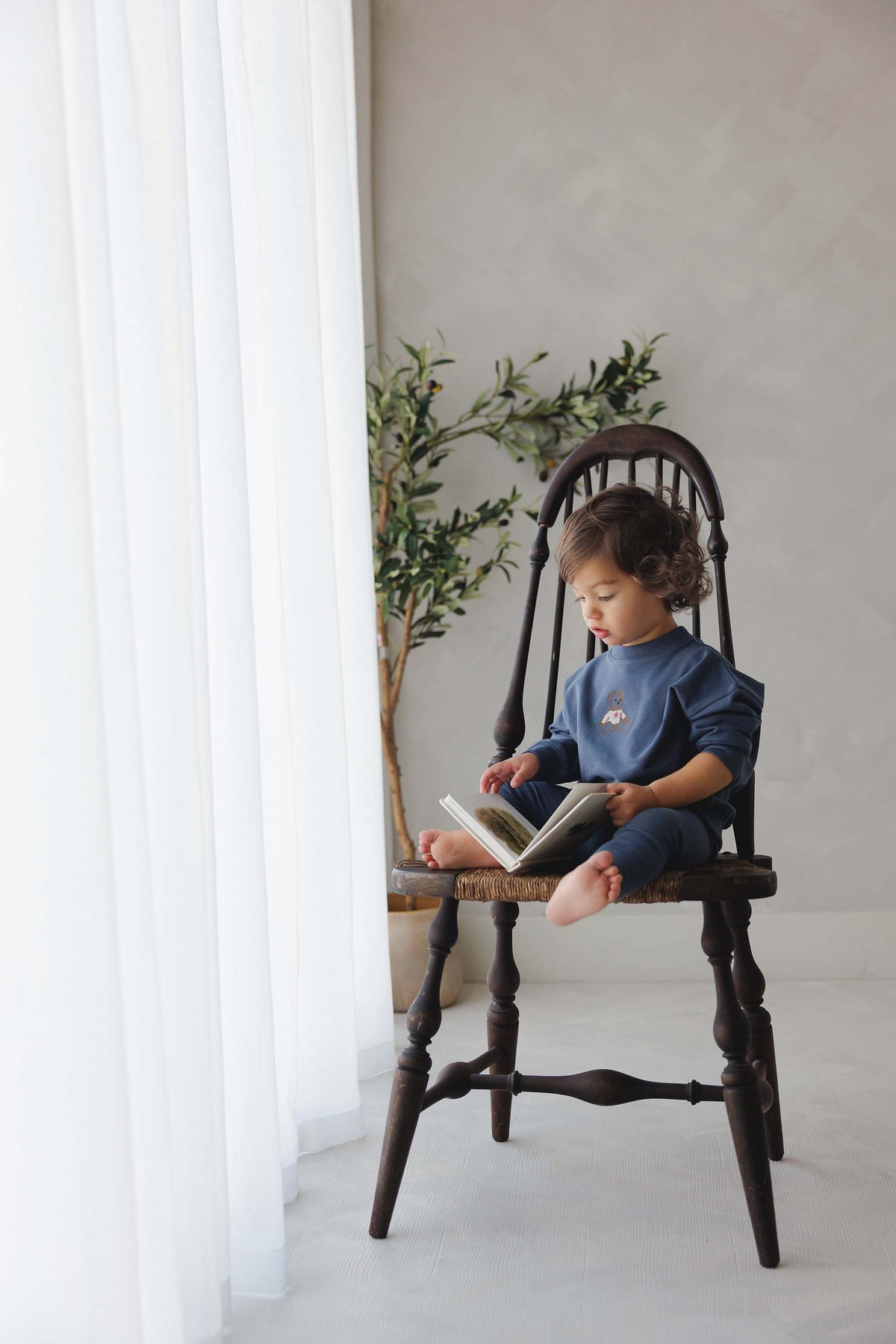 Lilette Sweet Bear Top & Pants - Off Navy