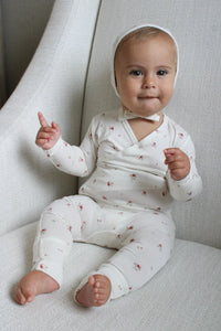Little Threads Vintage Rose Wrap Footie
