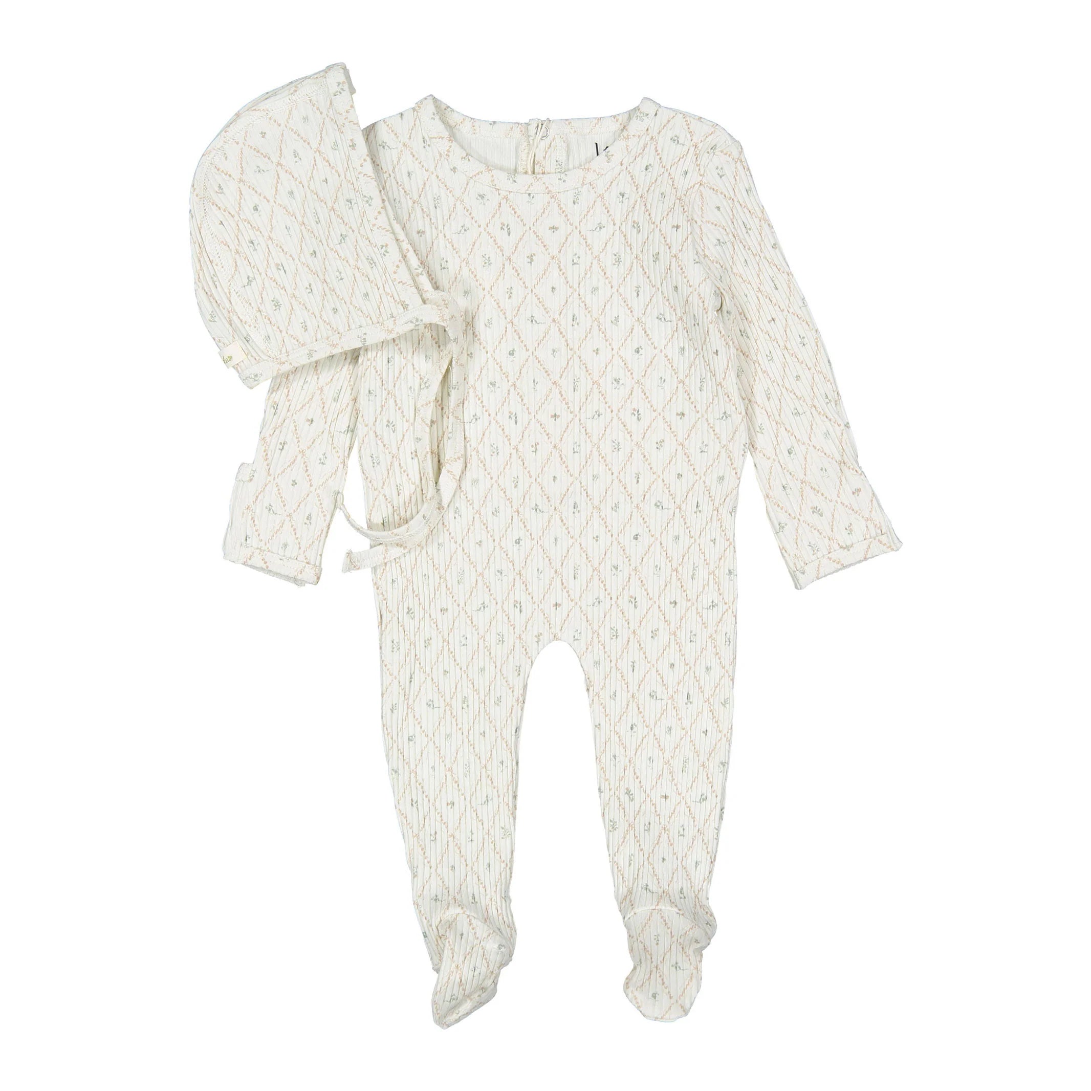 Ladida Mauve Fairytale Footie & Bonnet