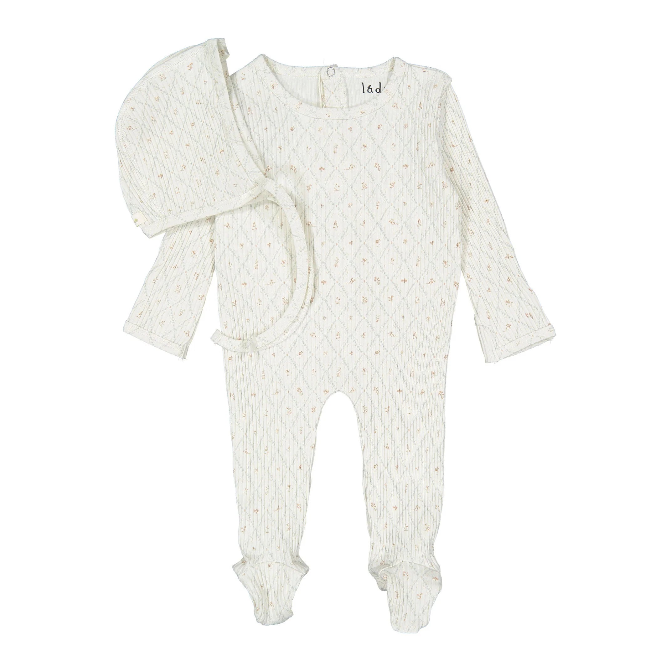 Ladida Taupe Fairytale Footie & Bonnet