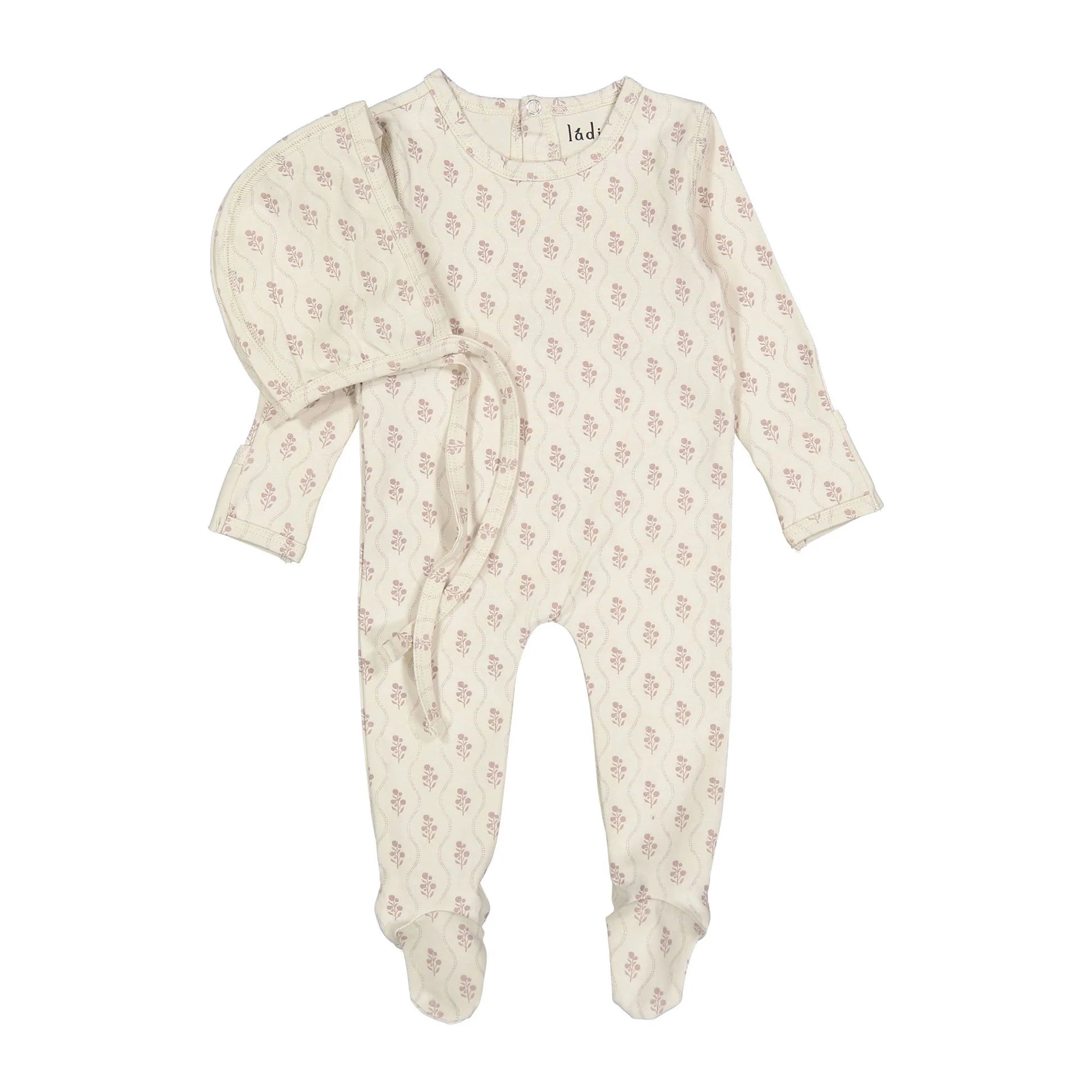 Ladida Pink Tapestry Footie & Bonnet