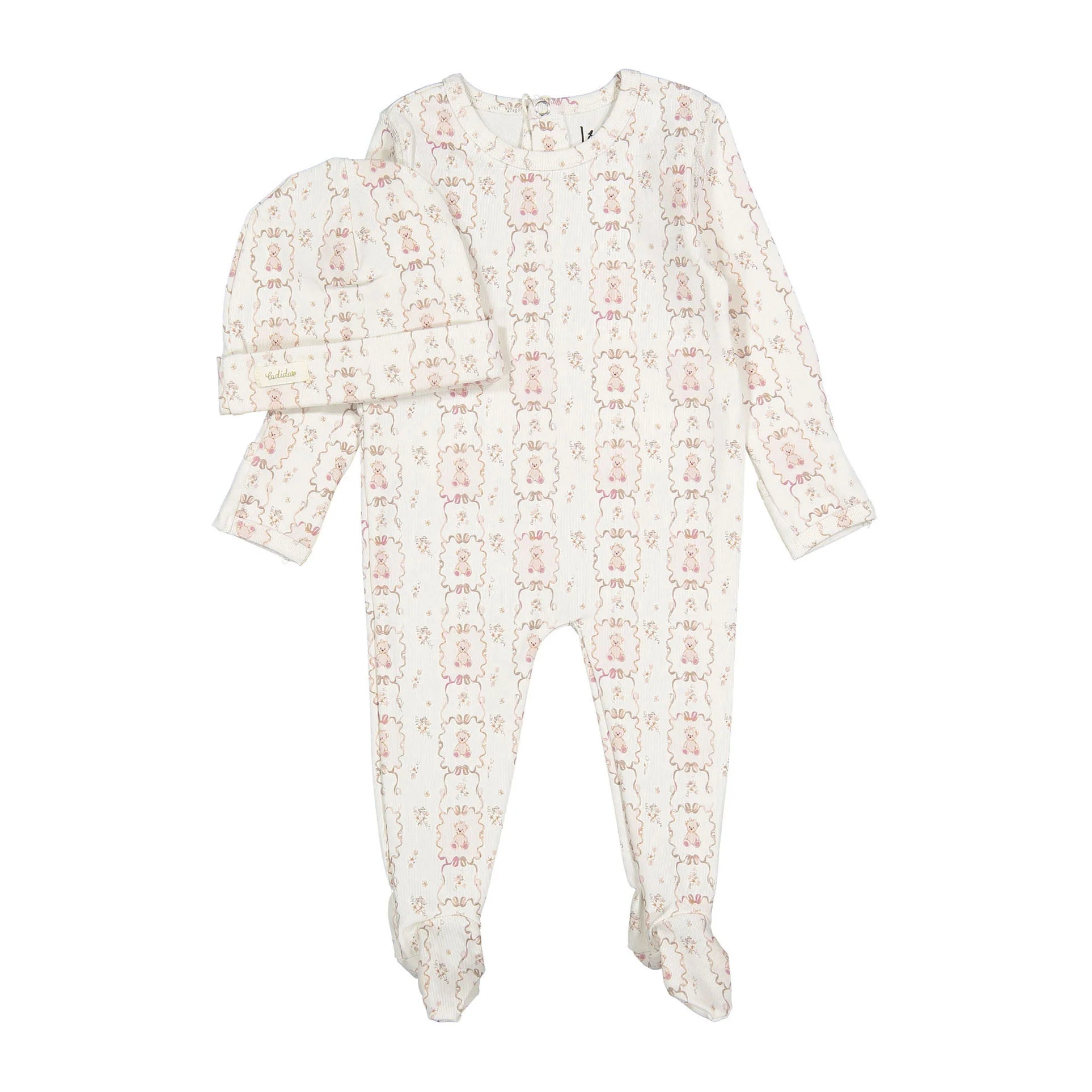 Ladida Mauve Teddy Footie & Hat