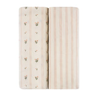 Elys & Co Pink Linear Floral Sheets