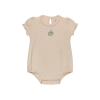 Elys & Co Ribbed Floral Embroidered Romper - Pink