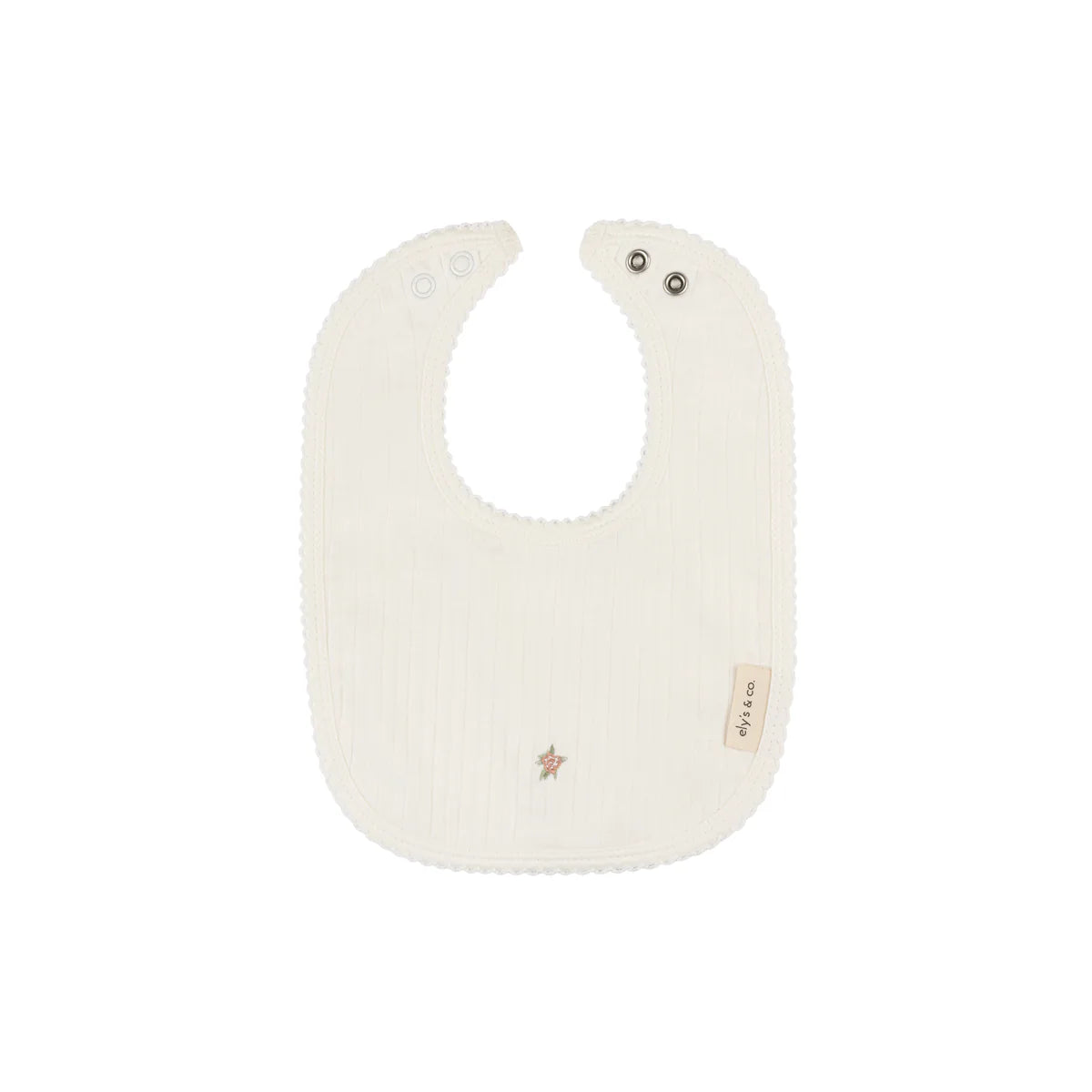 Ely's & Co Wide Rib Cotton Wide Rib Rosebud Bib
