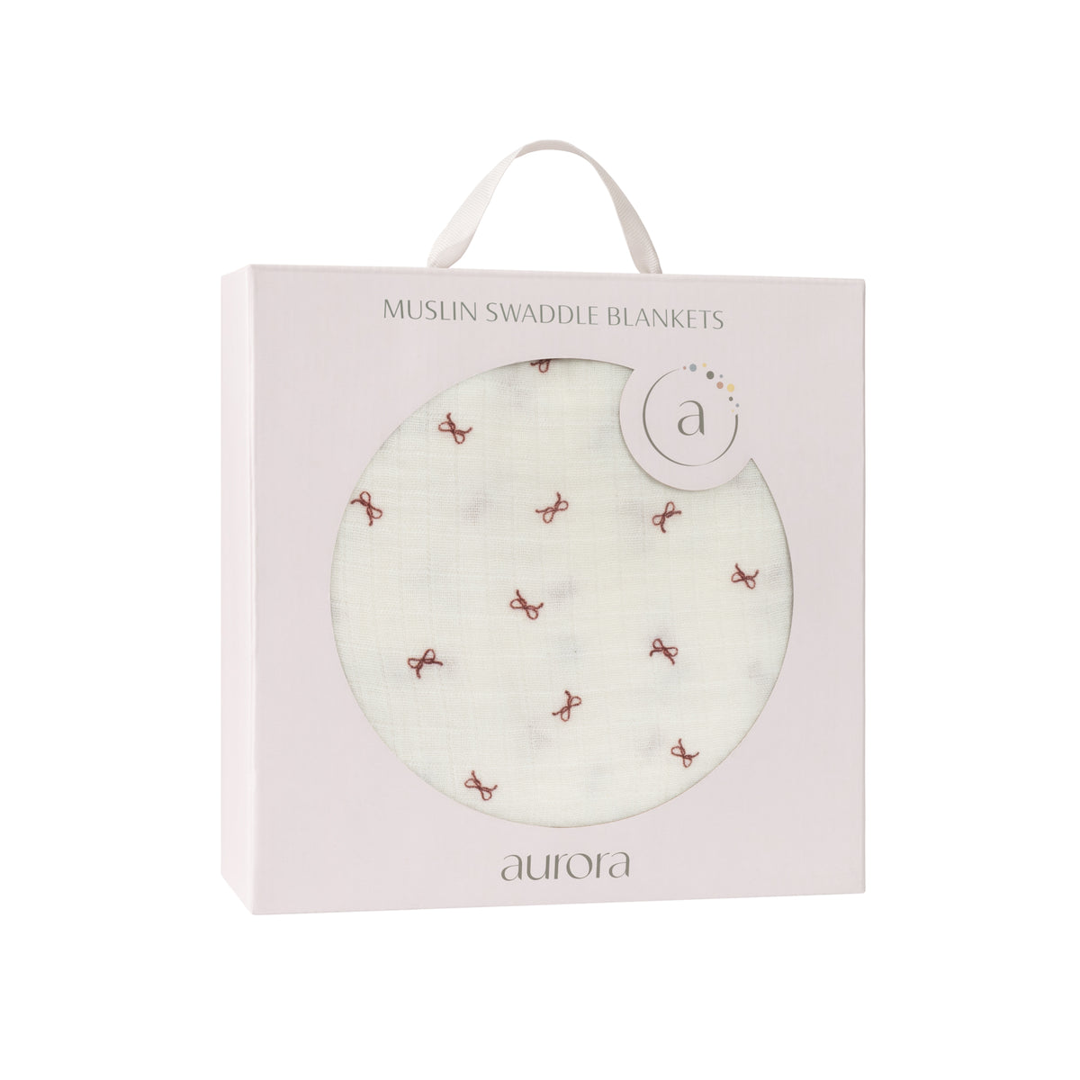 Aurora Bow Pattern Muslin Swaddle - Ivory Red