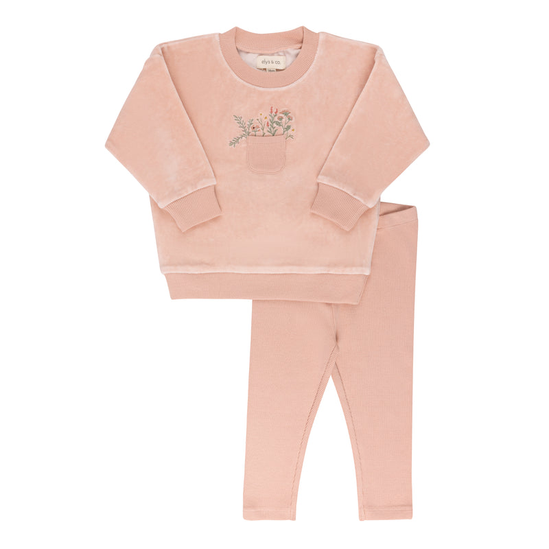 Elys & Co Velour Pocket Full of Flowers Lounge Set