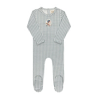 Elys & Co Owl Gingham Footie - Blue