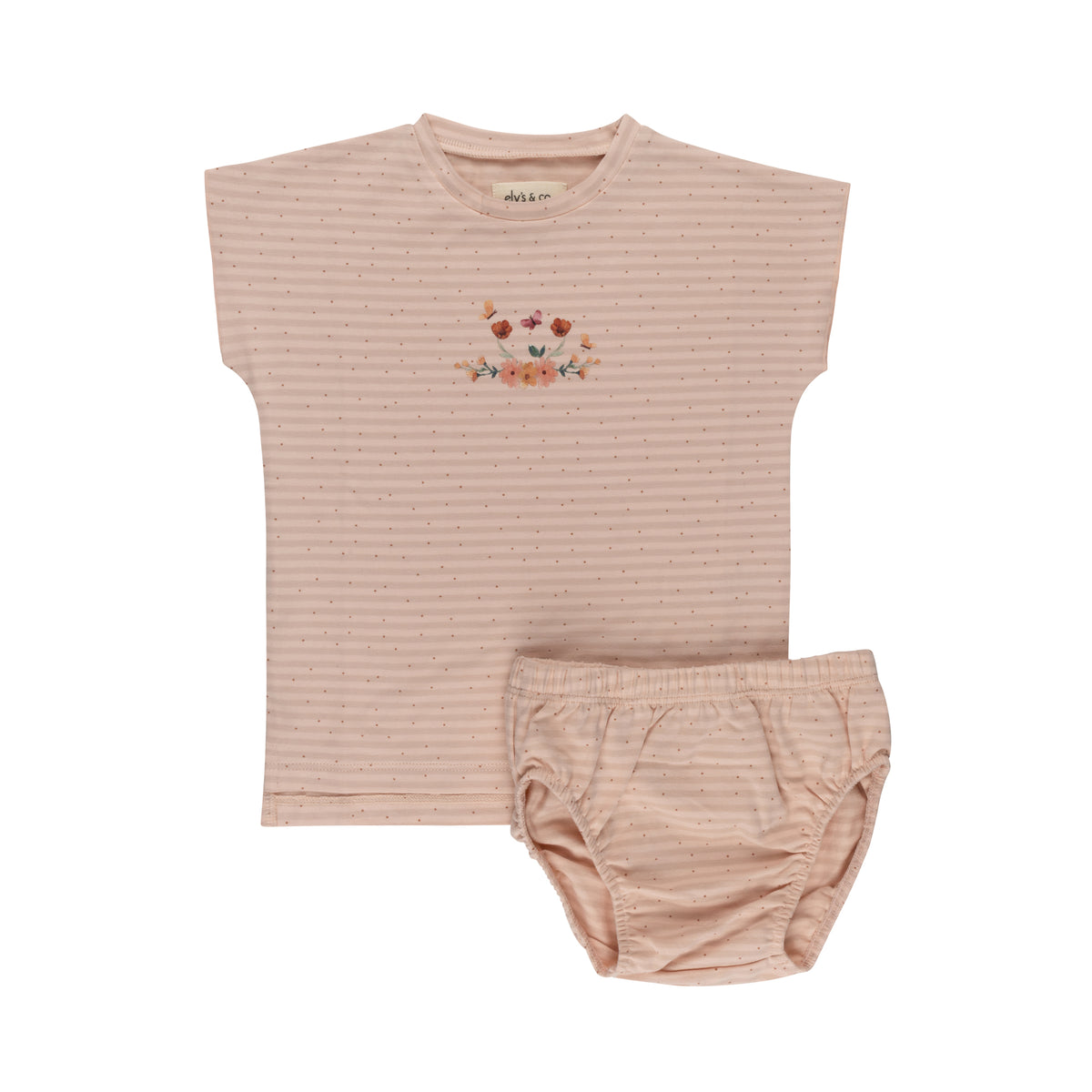 Elys & Co Floral Stripe Top & Bloomers