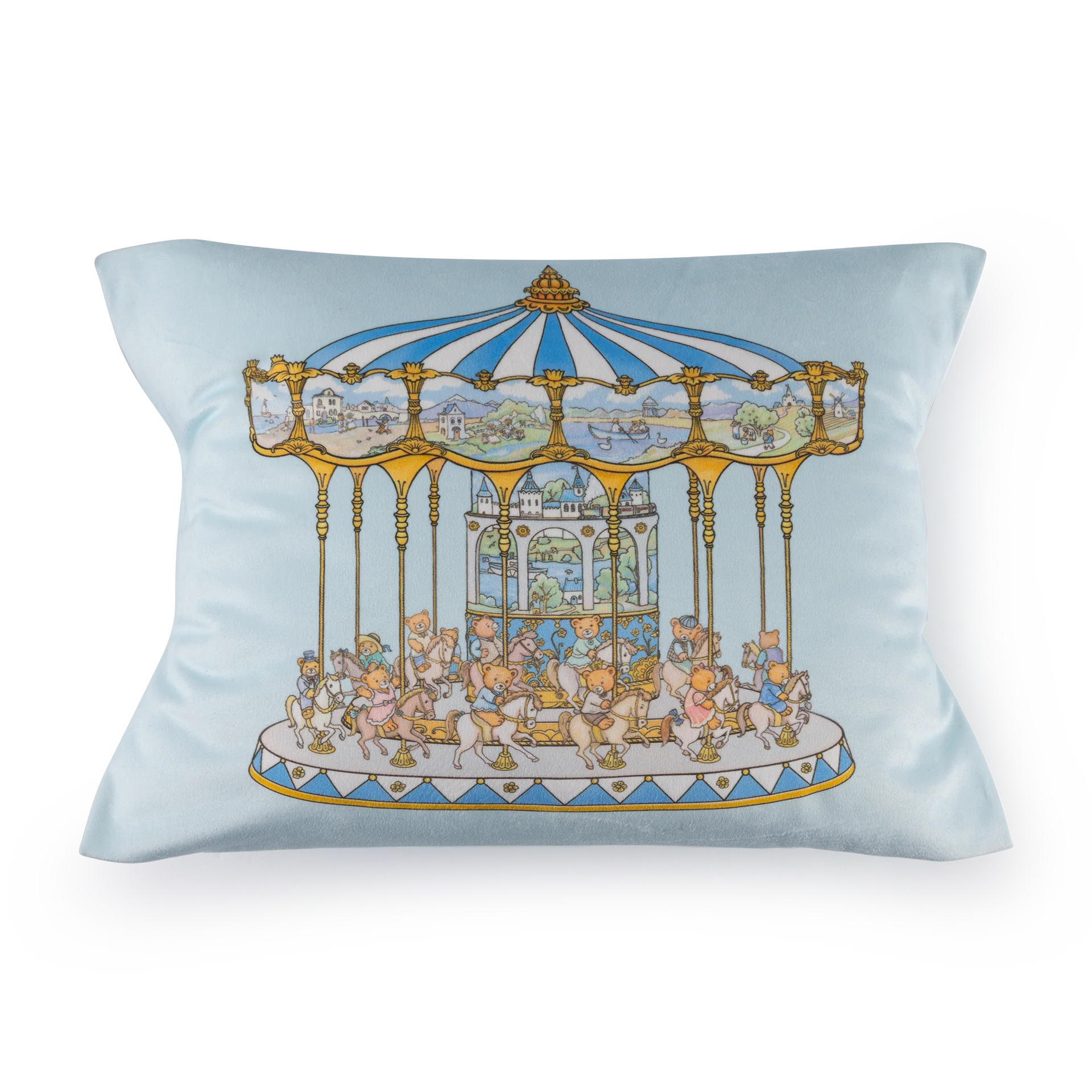 Lil Teddy's Merry Go Cushion - Blueberry Biscuit