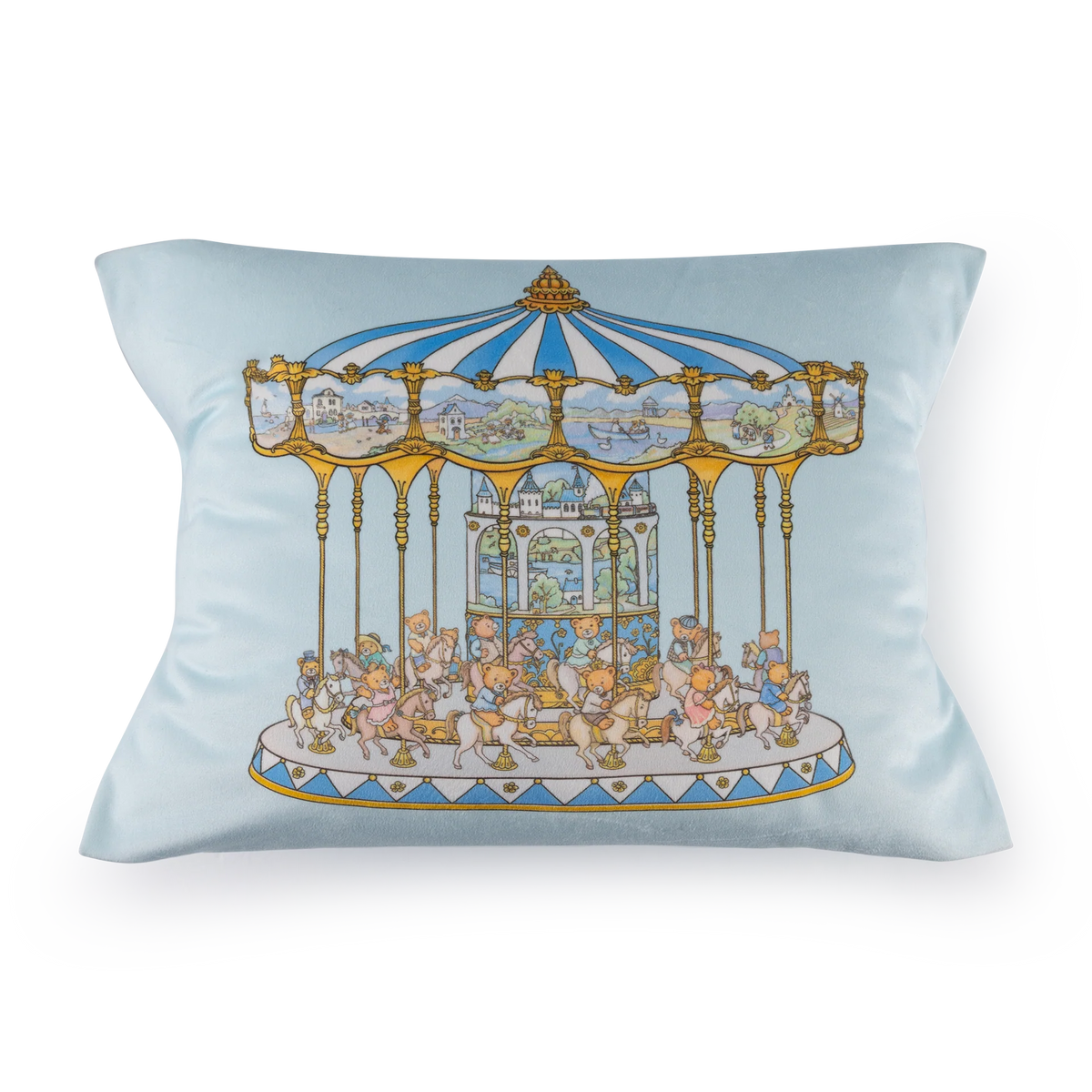 Lil Teddy's Merry Go Cushion - Blueberry Biscuit