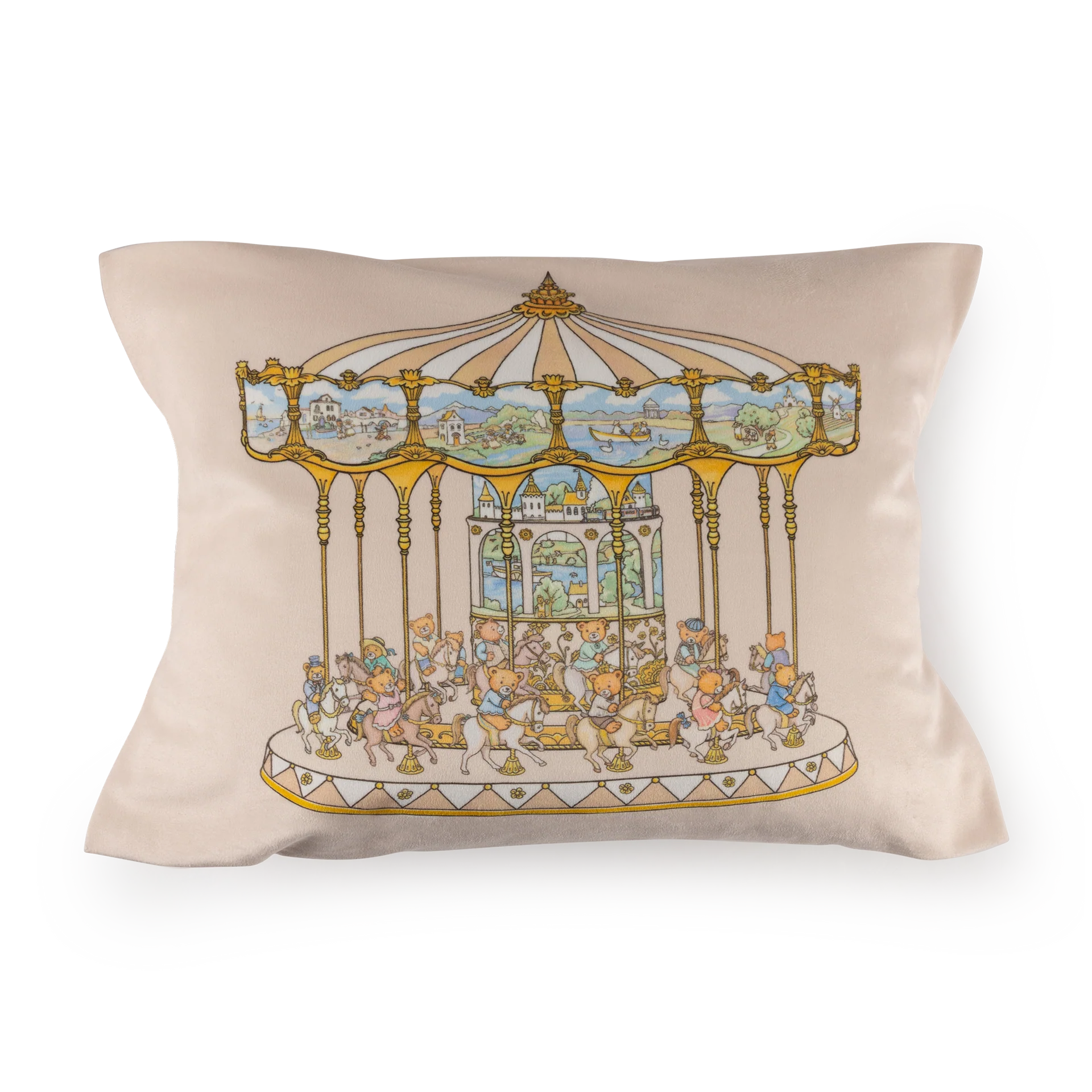 Lil Teddy's Merry Go Cushion - Vanilla Bean