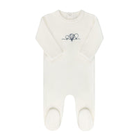 Elys & Co Velour Embroidered Hot Air Balloon Footie