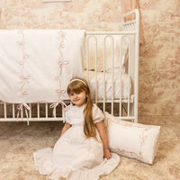 Petite Belle Lafayette Embroidered Crib Set -Pink Lace