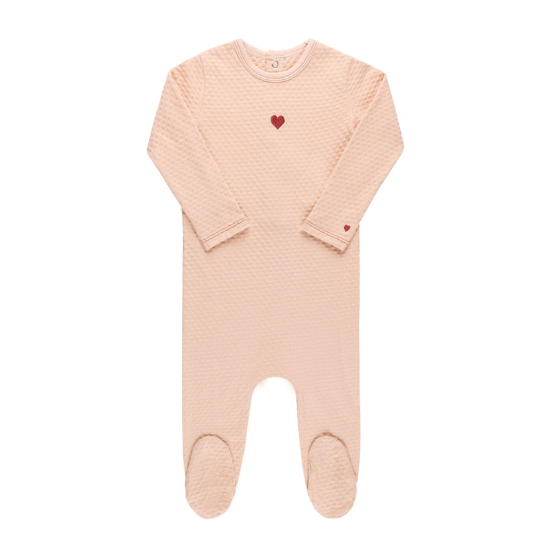 Ely's & Co Cotton Embroidered Heart & Star Collection Footie