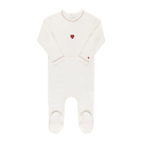 Ely's & Co Cotton Embroidered Heart & Star Collection Footie