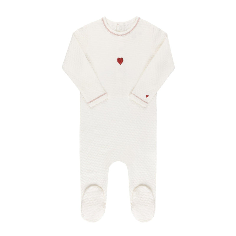 Ely's & Co Cotton Embroidered Heart & Star Collection Footie