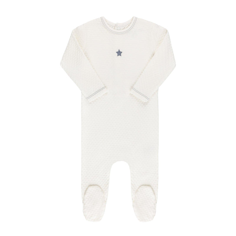 Ely's & Co Cotton Embroidered Heart & Star Collection Footie