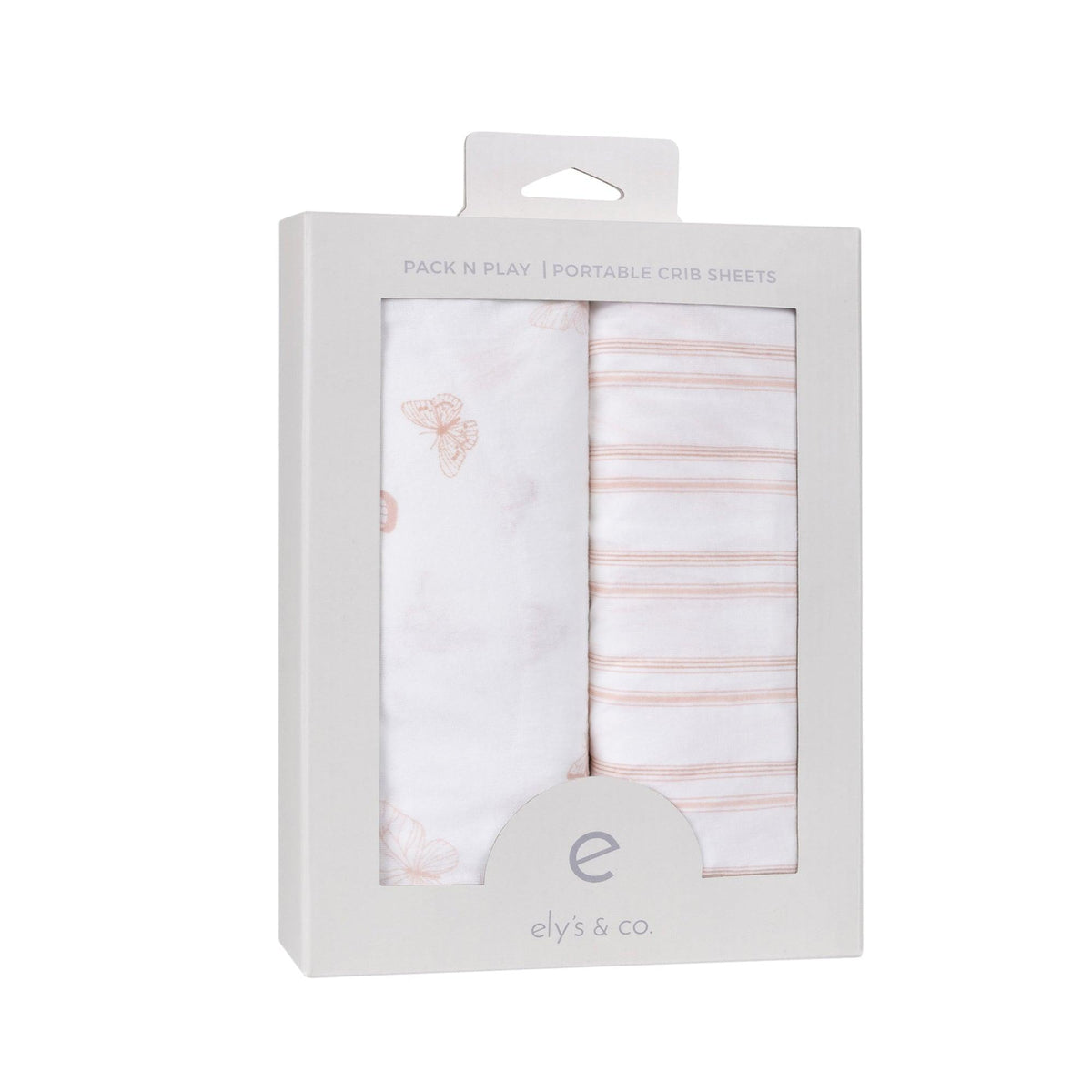 Elys & Co Butterfly/Dragonfly 2 Pack Cotton Pack N Play Sheets