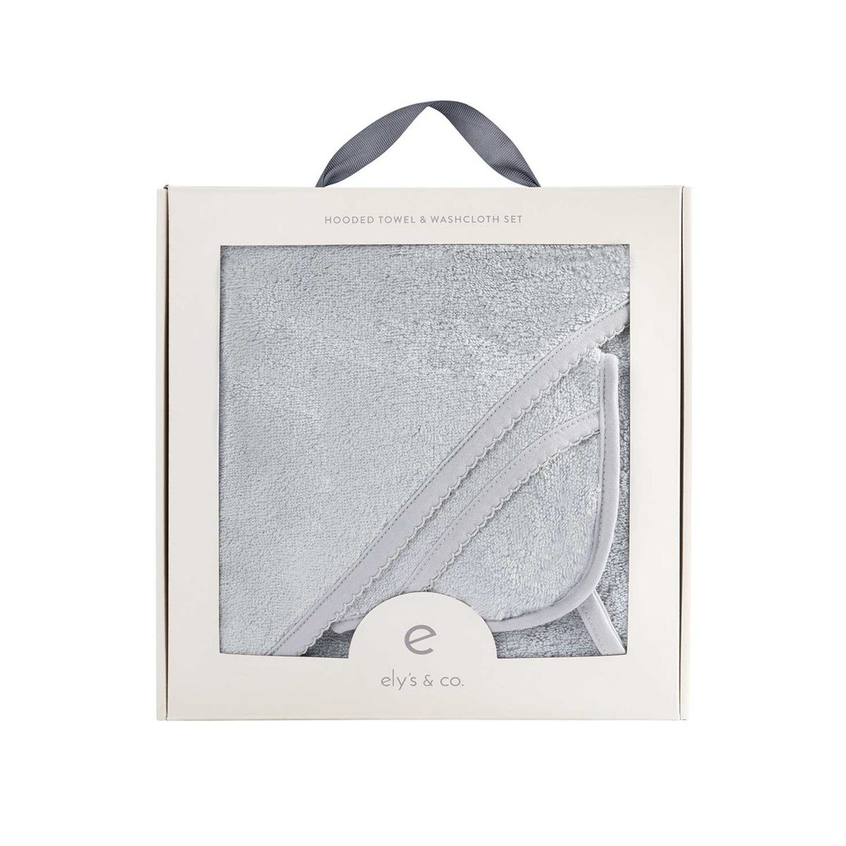 Elys & Co Sold Scalloped Hooded Towel and Washcloth Set - Blue