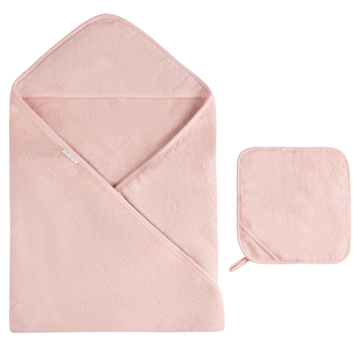 Elys & Co Sold Scalloped Hooded Towel and Washcloth Set - Pink