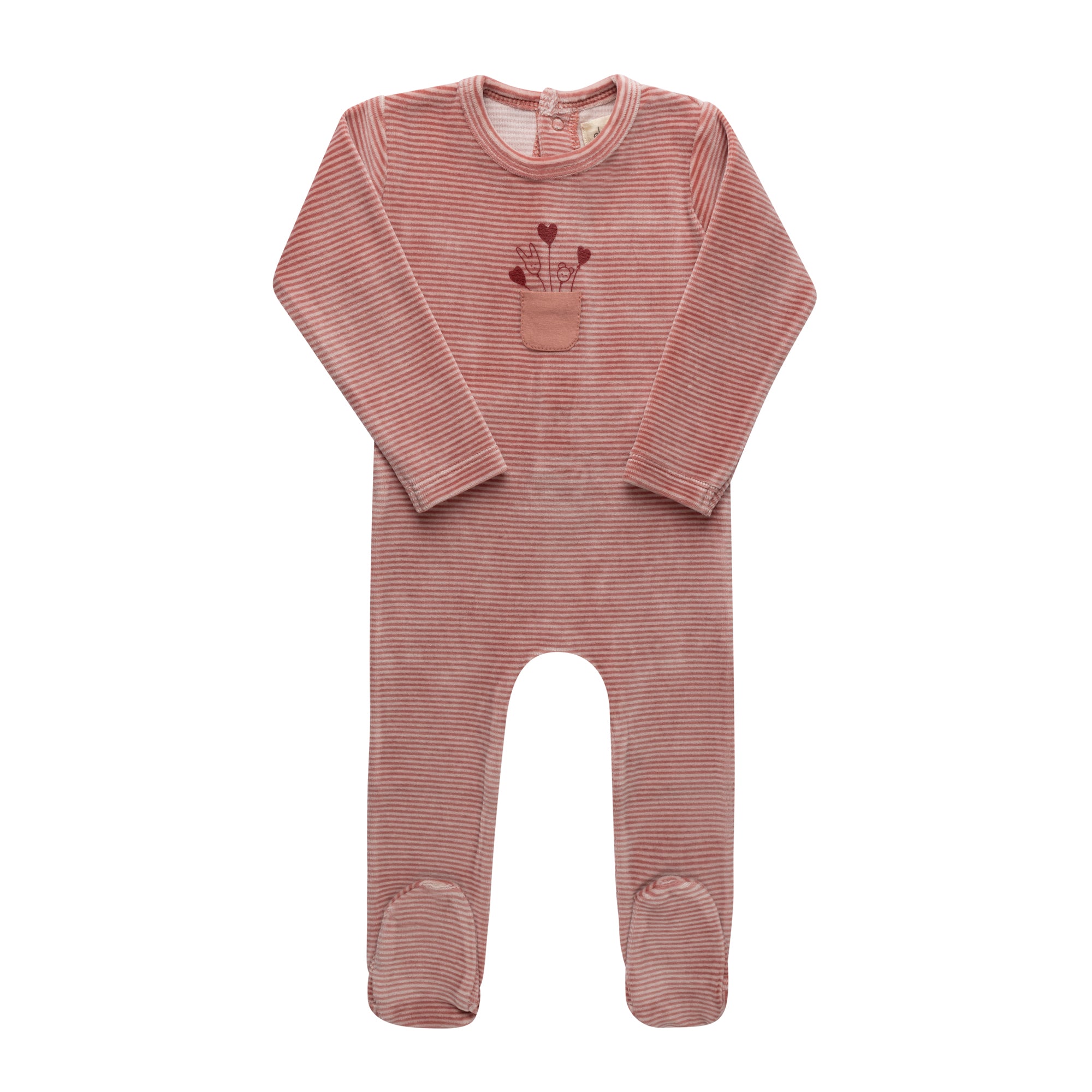 Elys & Co Stripe Footie - Pink