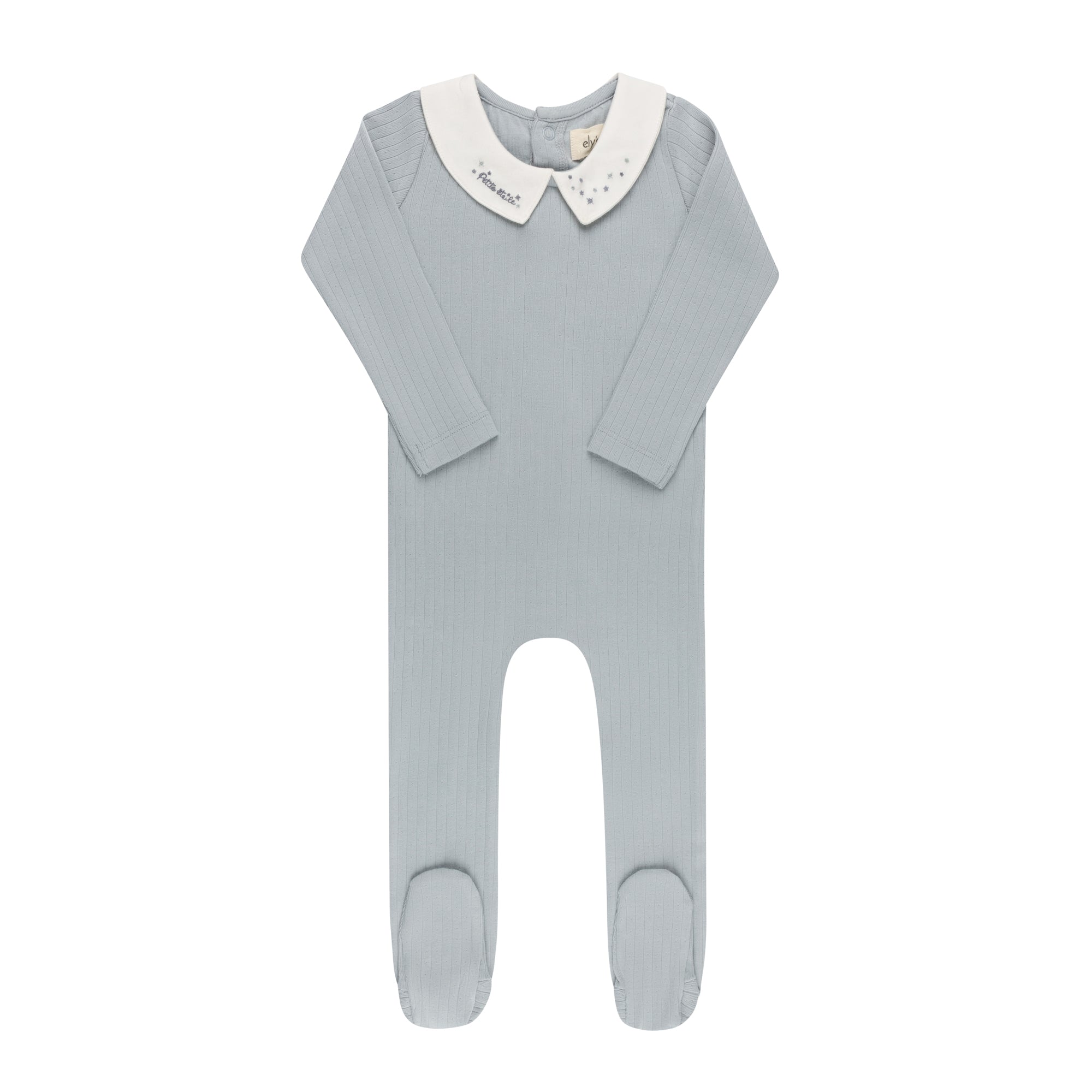 Elys & Co Floral Star Collar Footie - Blue