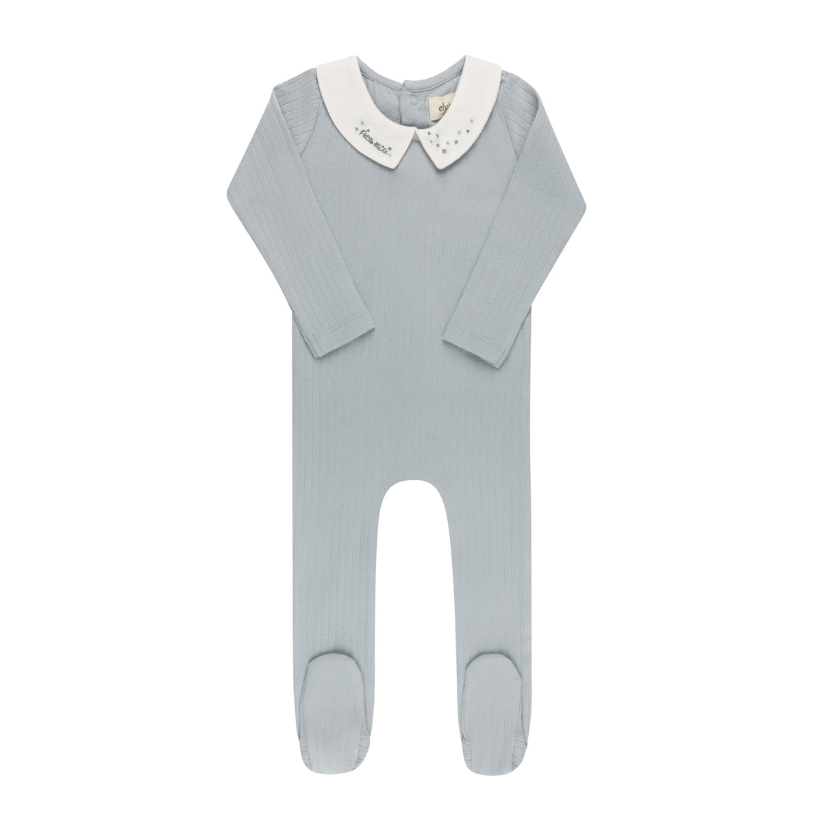 Elys & Co Floral Star Collar Footie - Blue