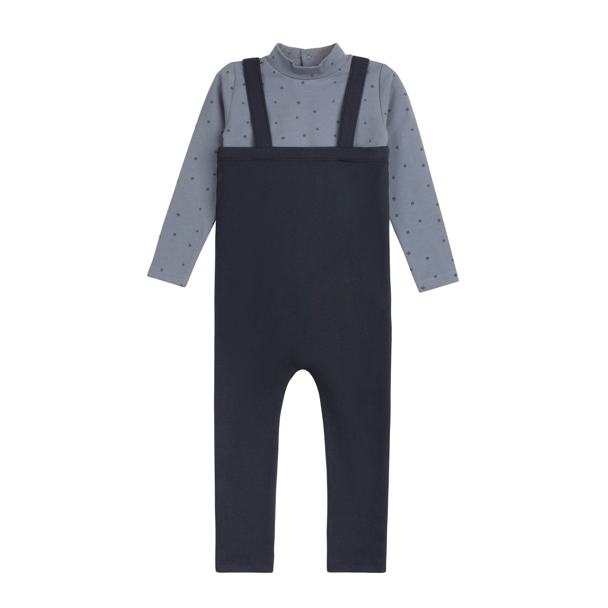 Elys & Co Clover Print Onesie & Overalls - Blue