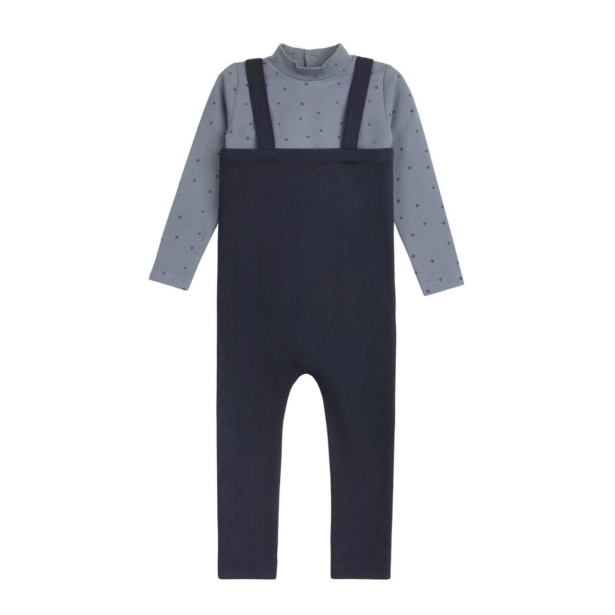 Elys & Co Clover Print Onesie & Overalls - Blue