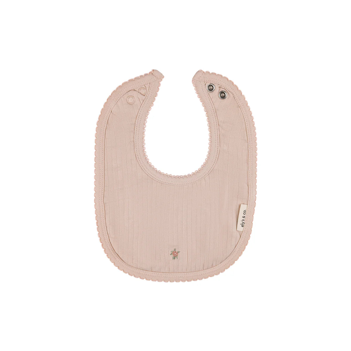 Ely's & Co Wide Rib Cotton Wide Rib Rosebud Bib