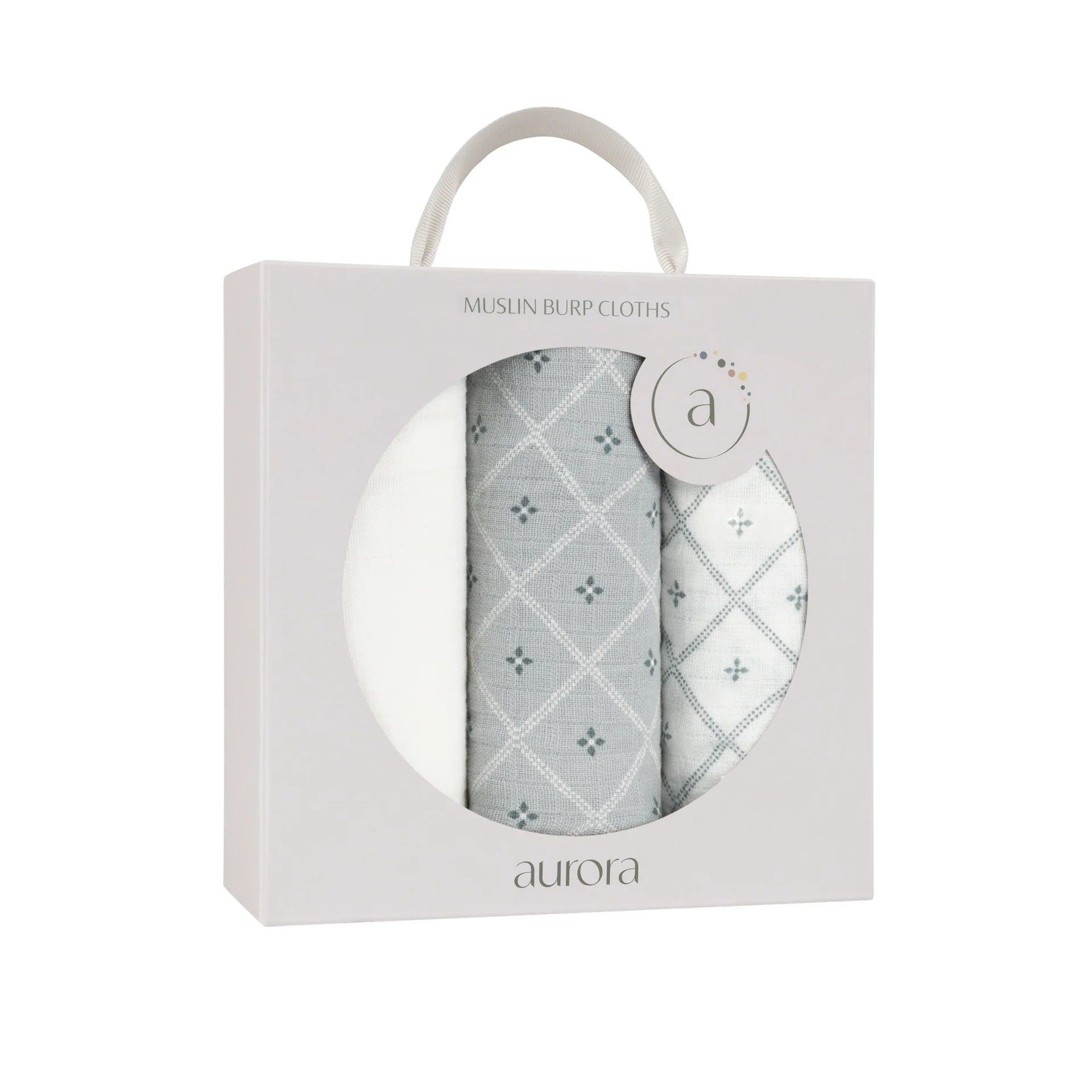 Aurora 3 Pack Muslin Burp Cloth - Blue