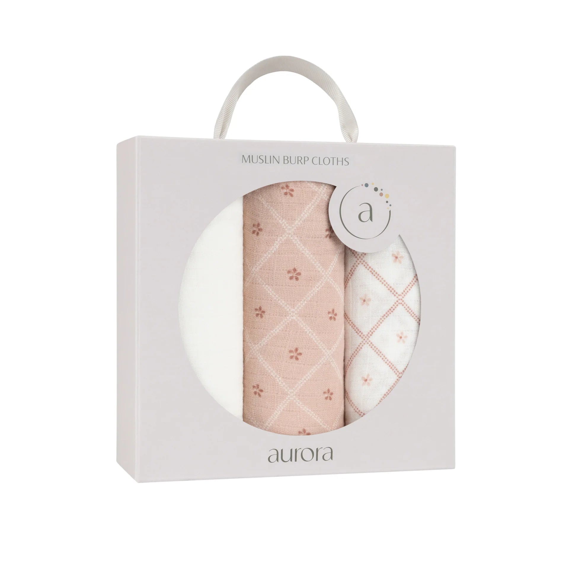 Aurora 3 Pack Muslin Burp Cloth - Pink