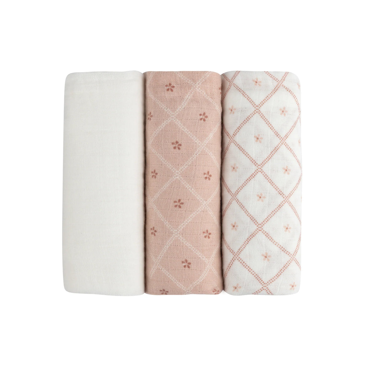 Aurora 3 Pack Muslin Burp Cloth - Pink