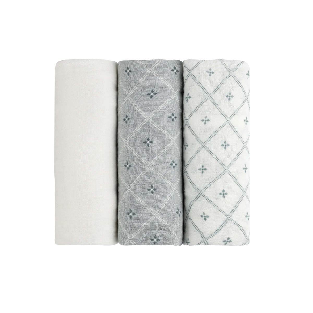 Aurora 3 Pack Muslin Burp Cloth - Blue