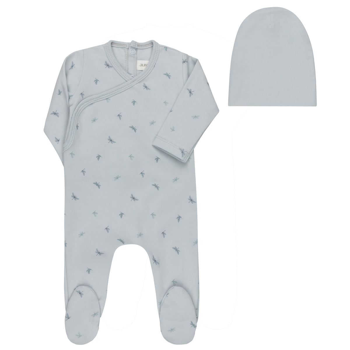 Aurora Butterfly/Dragonfly Footie & Bonnet - Blue