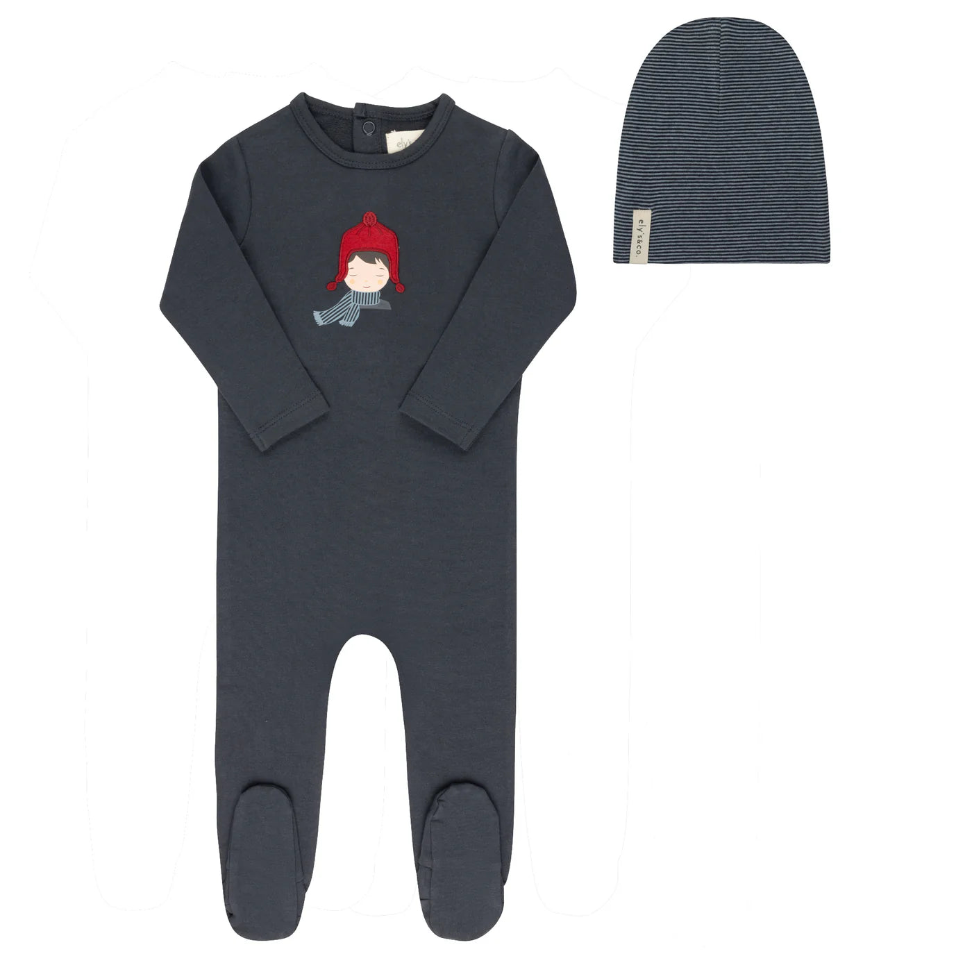 Elys & Co Autumn Kids Footie & Beanie - Navy