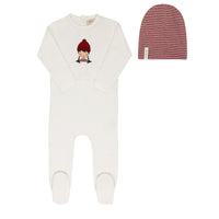 Elys & Co Autumn Kids Footie & Beanie - Ivory Pink
