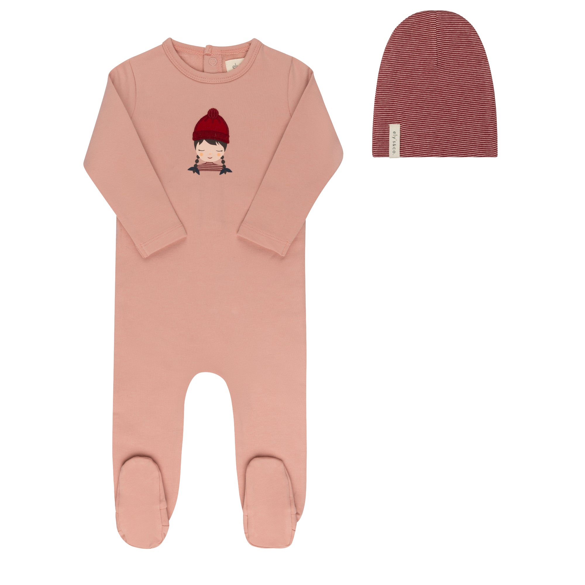 Elys & Co Autumn Kids Footie & Beanie - Pink