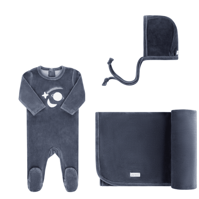 Elys & Co Velour Celestial Layette Set