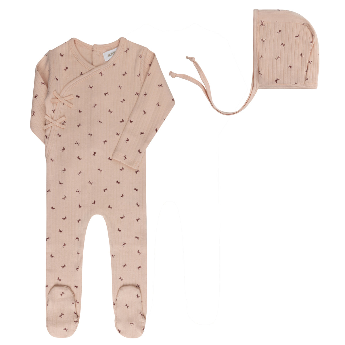 Aurora Bow Pattern Footie & Bonnet