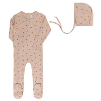 Aurora Bow Pattern Footie & Bonnet