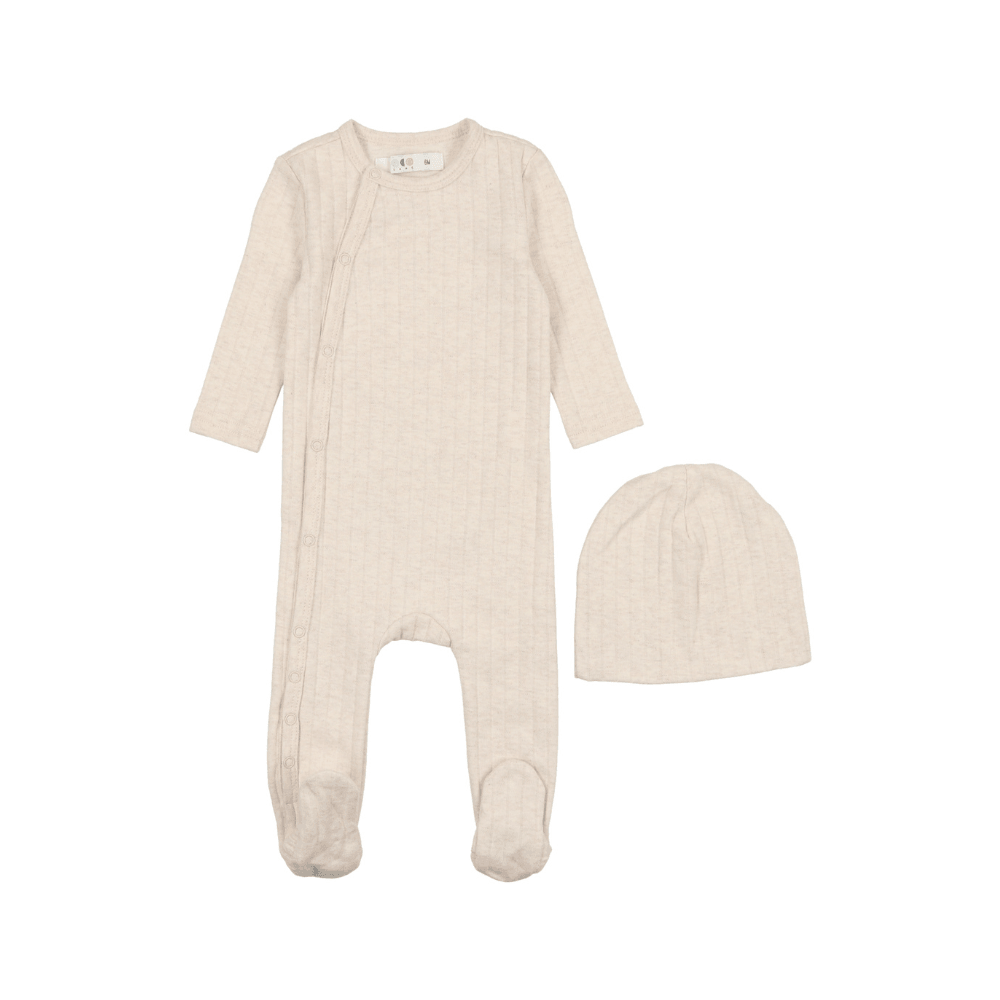 Coco Blanc Wide Ribbed Footie & Hat