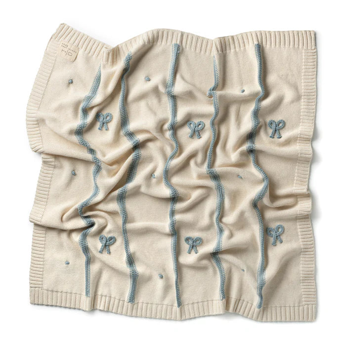 Domani Mini Bow Blanket - Blue