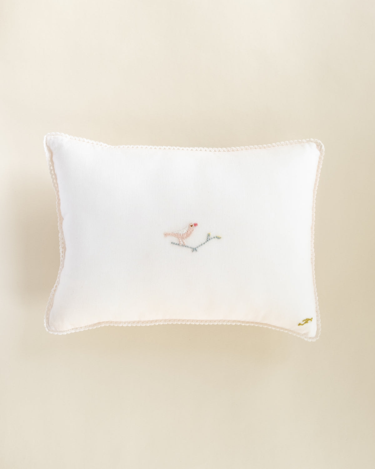 Ferne Voile Birdie Pillow - Barely Pink