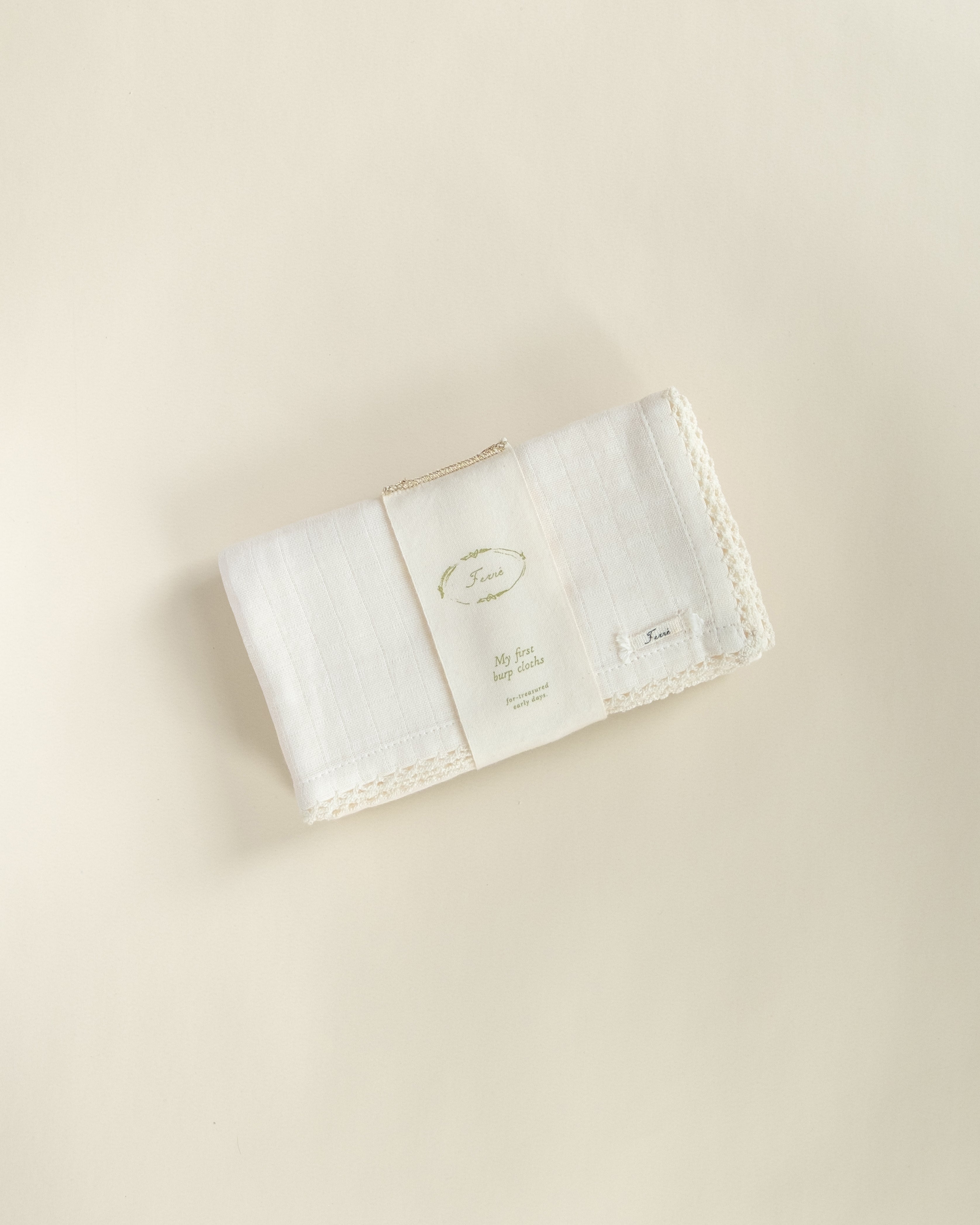Ferne Two Pack Burp Cloths - Ecru